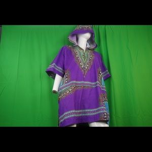 XL Purple hooded dashiki Mens hoodie/Women’s tunic